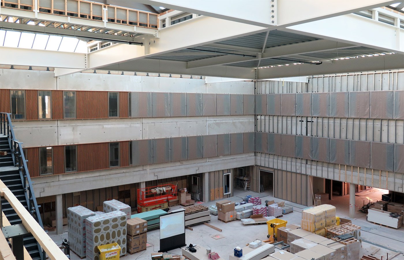 Het atrium van boven gezien